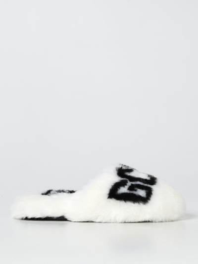 Shop Gcds Flat Sandals  Woman Color White