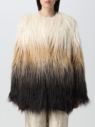 Shop Actitude Twinset Fur Coats  Woman Color Beige