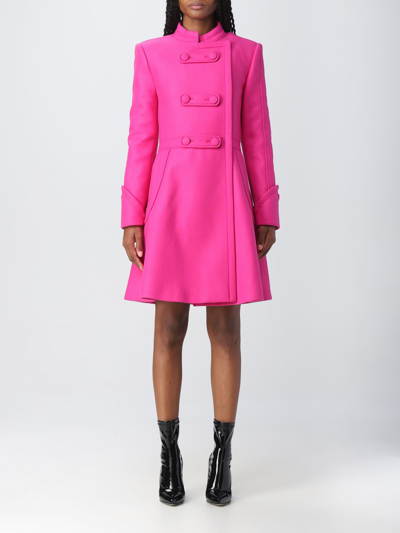 Shop Moschino Couture Coat  Woman Color Fuchsia