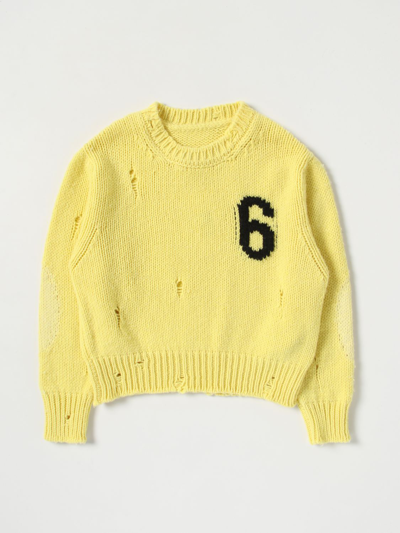 Shop Mm6 Maison Margiela Sweater  Kids Color Yellow