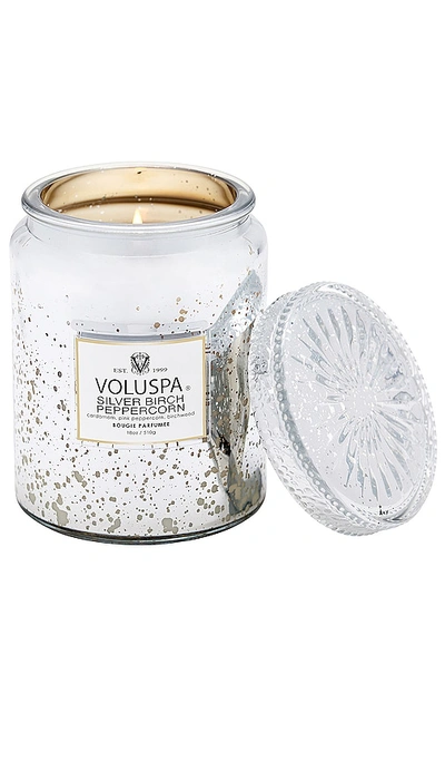 Voluspa Silver Birch Peppercorn Large Jar Candle In Silver Birch Peppercorn