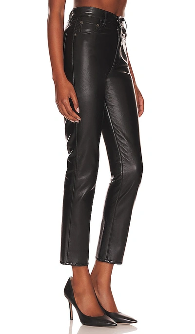 Agolde Recycled Leather Crisscross Waist Straight Leg Pants In Detox