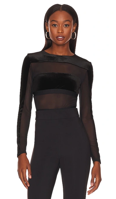 Shop Undress Code Go For It Velvet Bodysuit In Black