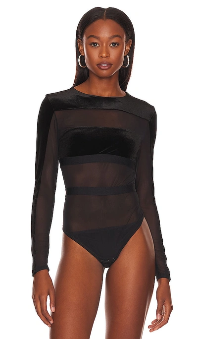 Shop Undress Code Go For It Velvet Bodysuit In Black