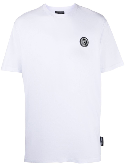 Shop Plein Sport Ss Statement Logo-patch T-shirt In White