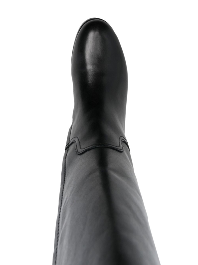 Shop Lauren Ralph Lauren Breana Knee-high Leather Boots In Schwarz