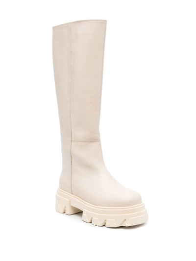 Shop Alohas Katiuska Leather Knee-high Boots In Nude