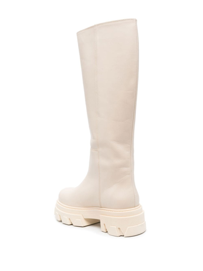 Alohas Katiuska Leather Knee-high Boots In Nude