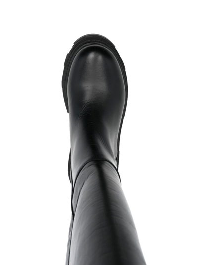Alohas Katiuska Leather Knee-length Boot In Schwarz