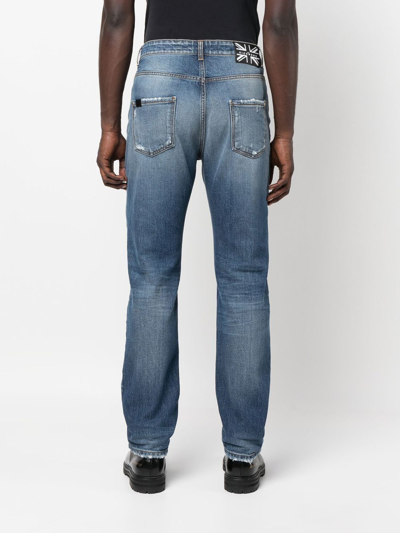 Shop John Richmond Mid-rise Straight-leg Jeans In Blue
