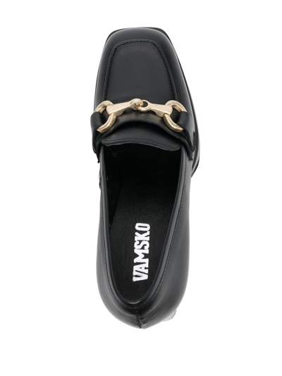 Shop Vamsko Edith 90mm Leather Loafers In Schwarz