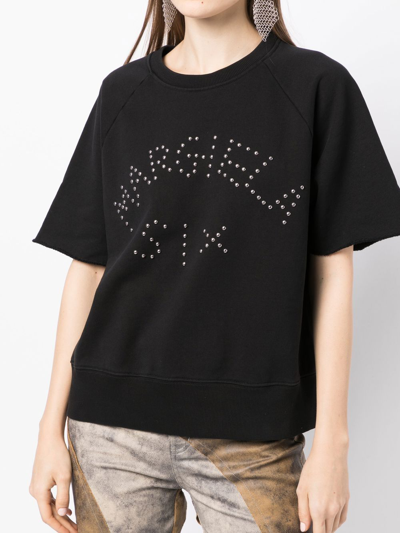 Shop Mm6 Maison Margiela Logo-embellished Short-sleeve T-shirt In Black