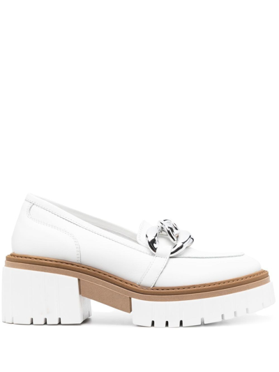 Shop Vamsko Iris 65mm Leather Loafers In Weiss