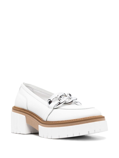 Shop Vamsko Iris 65mm Leather Loafers In Weiss