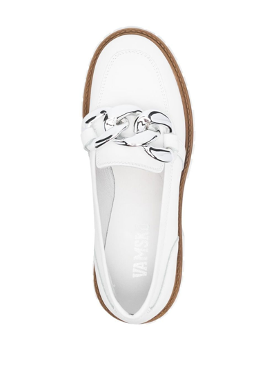 Vamsko Iris 65mm Leather Loafers In Weiss