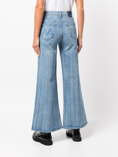 Shop Mother The Fly Cut Tomcat Jeans In Blau