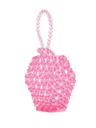 Shop 0711 Faceted Bead-embellished Tote Bag In Pink