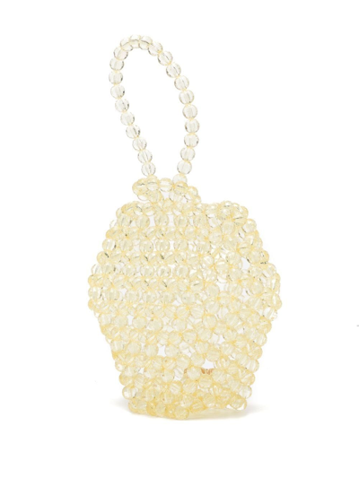 Shop 0711 Faceted Bead-embellished Tote Bag In Yellow