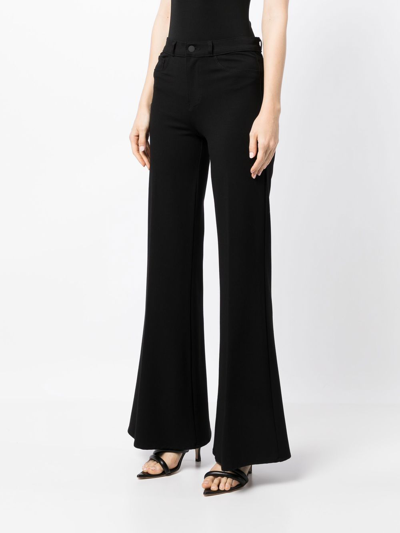 Shop L Agence Mid-rise Flared Trousers In Black