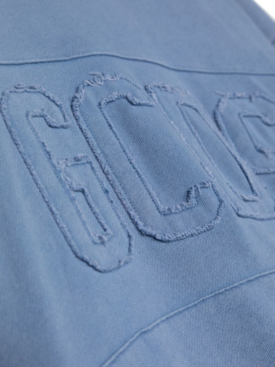 Shop Gcds Tonal Logo-patch Hoodie In Blau