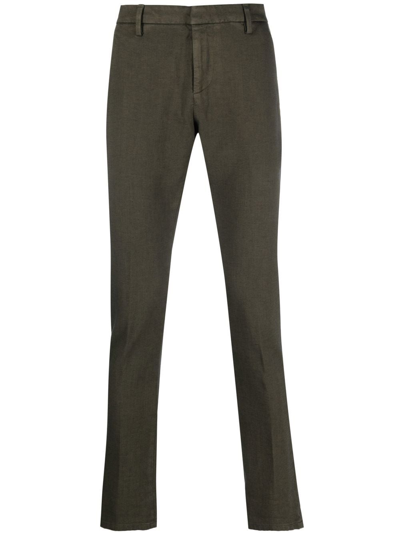 Shop Dondup Slim-cut Trousers In Grün