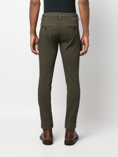 Shop Dondup Slim-cut Trousers In Grün