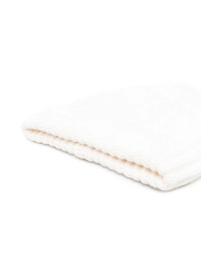 Malo Ribbed-knit Cashmere Beanie In Weiss