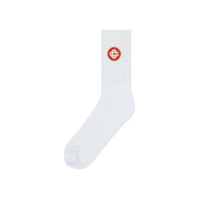 Pre-owned Casablanca Square Logo Ribbed Sport Sock 'red'