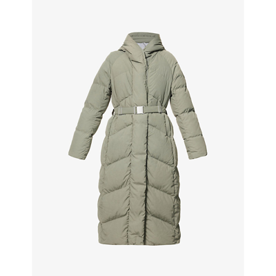 Shop Canada Goose Marlow Padded Longline Shell-down Coat In Sagebrush