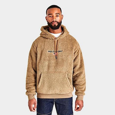 Polo Ralph Lauren Men's Ralph Lauren Polo Sport Curly Hi-pile Logo Hoodie  In Montana Khaki | ModeSens