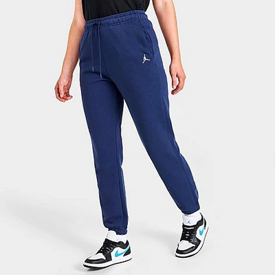 Shop Nike Jordan Women's Brooklyn Fleece Pants In Midnight Navy/white