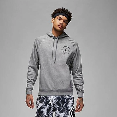 Shop Nike Jordan Men's Dri-fit Sport Bc Fleece Hoodie In Carbon Heather/black