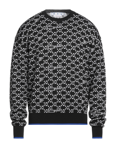 Shop Off-white Man Sweater Black Size M Wool, Cotton, Polyamide, Polypropylene, Elastane