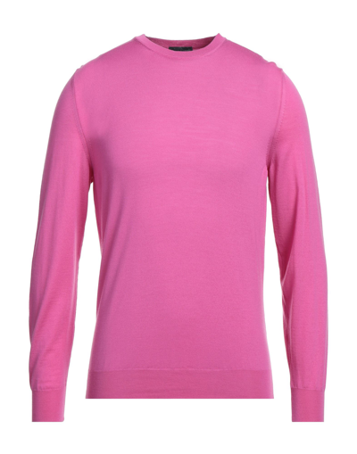 Shop Drumohr Man Sweater Fuchsia Size 48 Super 140s Wool In Pink