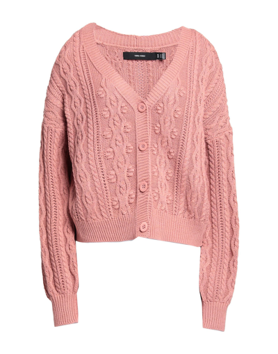 Shop Vero Moda Woman Cardigan Pastel Pink Size L Cotton, Acrylic