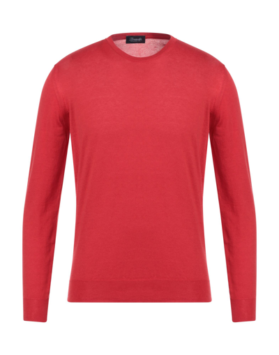 Shop Drumohr Man Sweater Red Size 46 Cotton, Cashmere
