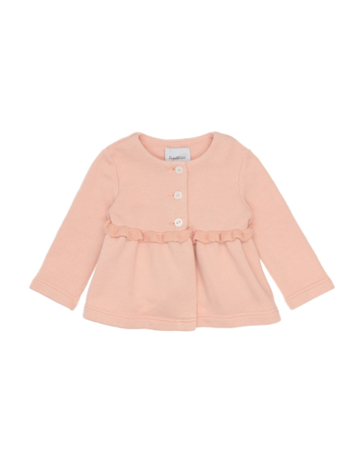 Shop Le Petit Coco Newborn Girl Cardigan Blush Size 3 Cotton, Polyethylene In Pink