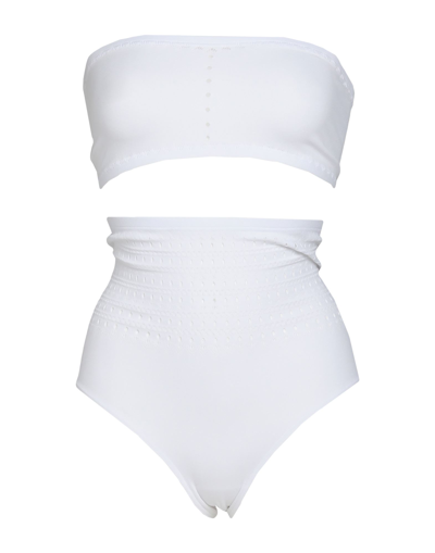 Shop Alaïa Woman Bikini White Size 4 Polyester, Elastane