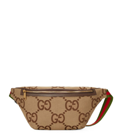 Shop Gucci Jumbo Gg Belt Bag In Neutrals