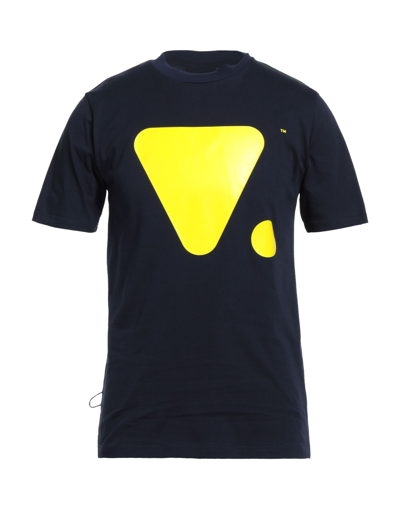 Shop Valvola. Man T-shirt Midnight Blue Size Xs Cotton