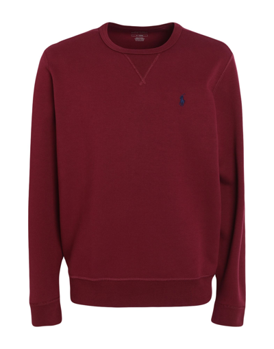 Shop Polo Ralph Lauren Man Sweatshirt Burgundy Size Xl Cotton, Polyester In Red
