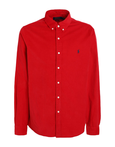 Shop Polo Ralph Lauren Slim Fit Corduroy Shirt Man Shirt Red Size M Cotton