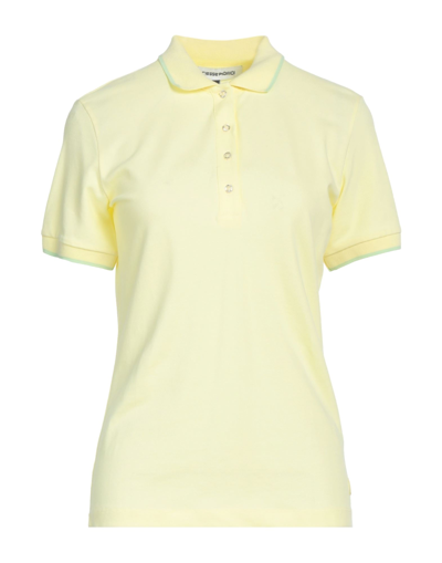 Shop Ciesse Piumini Woman Polo Shirt Yellow Size S Cotton, Elastane