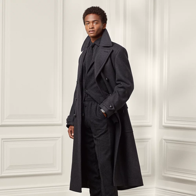 Double-faced Wool-cashmere Topcoat In Charcoal