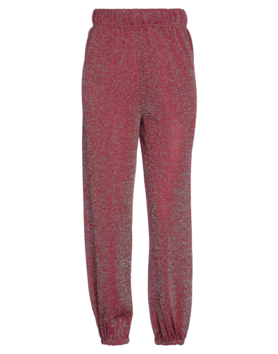 Shop Viki-and Woman Pants Burgundy Size 4 Viscose, Metallic Polyester, Polyester In Red