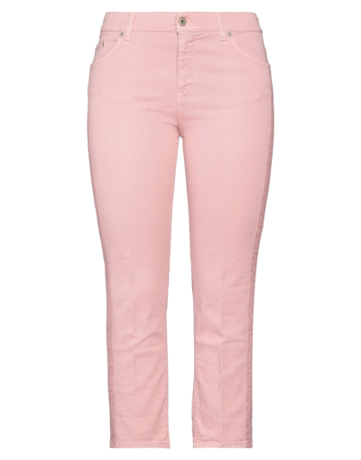 Shop Dondup Woman Denim Pants Pink Size 30 Cotton, Elastane
