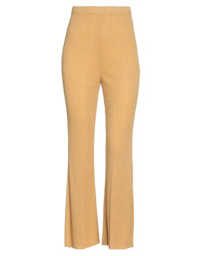 Shop Viki-and Woman Pants Ocher Size 4 Viscose, Polyester, Metallic Polyester In Yellow