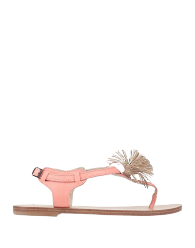 Shop Anniel Woman Toe Strap Sandals Salmon Pink Size 9 Leather