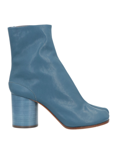 Shop Maison Margiela Woman Ankle Boots Slate Blue Size 5 Soft Leather