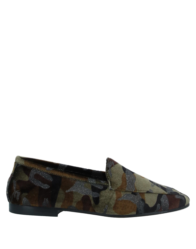 Shop Anniel Loafers In Military Green